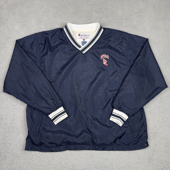 Champion Other - New York Athletic Club Pullover Mens Large Navy Blue Nylon Windreaker NYAC Logo